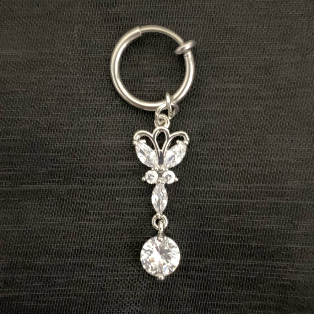 Clip On Butterfly Belly Button Ring